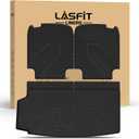 LASFIT Trunk Mat & Backrest Mat for Volvo XC90 2026-2016, All Weather TPE Custom Fit Cargo Liner for Volvo XC90 Cargo Mat, Black, Easy to Clean