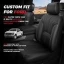 FREESOO Leather Seat Covers for Ford F150 SuperCrew 2015-2026 & F250/F350/F450 Super Duty Crew Cab 2017-2026, Waterproof Seat Covers Full Set with Lumbar Support for Pickup Trucks, Black