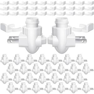 Tuanse 30 Sets Plug in Night Light Module Night Light Base with Shade Mounting Clip Plastic Lights Rotating Base for Making Your Own Decorative (White)