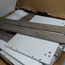 Tribesigns Coffee Table Square LED Coffee Table Engineered Wood Low Center Cocktail Tables for Living Room (Rustic Brown+Black)