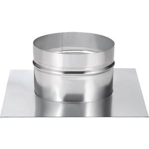 PATIKIL 6" Duct Connector Flange, Galvanized Air Ducting Mounting Plate Dryer Vent Chimney Top Plate Square to Round for Heating Cooling Ventilation HVAC Exhaust Fan Vent Systems, 10"x10"