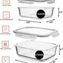 Razab 4 Pc (2700ML/ 91 Oz & 1520ML/ 51 Oz) Airtight Large Glass Food Storage Containers with Lids - BPA Free, Leak Proof Meal Prep Containers (2 Containers + 2 Lids) Microwave, Oven & Freezer Safe
