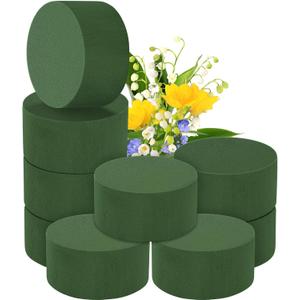 9 Packs Round Floral Foam Blocks Green Wet Dry Flower Foam Bricks 3.15 Inch DIY Flower Arrangement Supplies Kit Florist Block for Aisle Flowers Wedding Party Decorations
