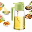 Oil Dispenser Bottle for Kitchen - 16oz / 470ml Olive Oil bottle - 2 in 1 Olive Oil Dispenser & Oil Sprayer - Oil Sprayer for Air Fryer Cooking, Salad, Barbecue (Green)