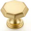 Ravinte 10 Pack Brushed Brass Kitchen Cabinet knobs Single Hole Drawer Pulls for Bathroom, Dresser Drawer and Cupboard Hardware