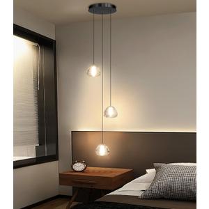Modern Chandelier Crystal Pendant Light for Kitchen Island Dining Room Bedroom Hallway Black
