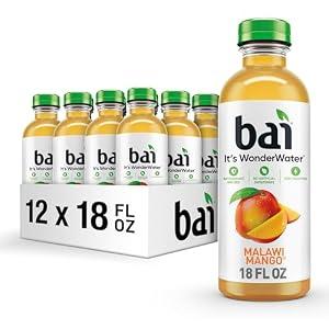 Bai Antioxidant Infused Water Beverage, Malawi Mango, with Vitamin C and No Artificial Sweeteners, 18 Fluid Ounce Bottle, 12 Pack EXP: 04/26/2026