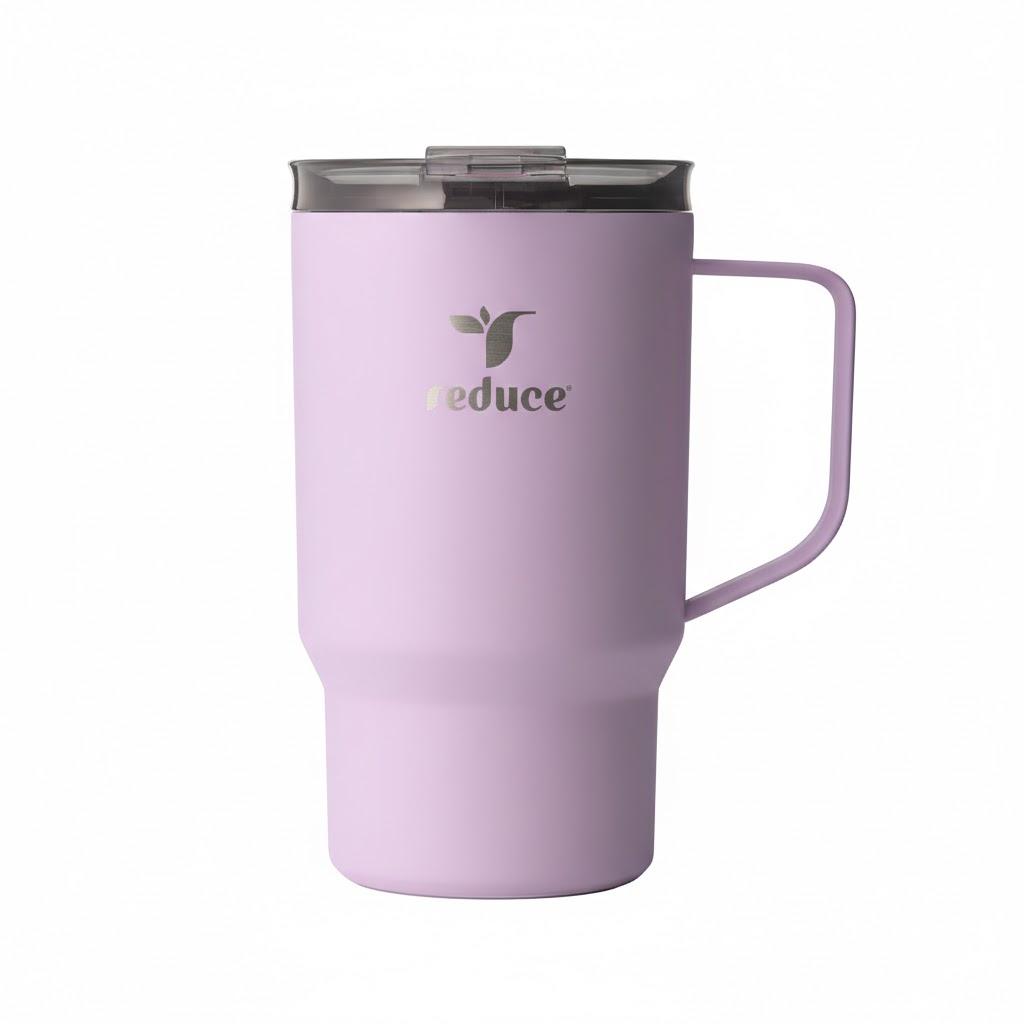 REDUCE 18 oz Hot1 Stainless Steel Insulated Mug with Temperature Adjusting Lid - Dual-Wall Vacuum, Cupholder Friendly - Keeps Drinks Hot for 6 Hours - Ideal for Coffee, Tea & Other - Lilac