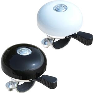 Greallthy Bike Bell Classic Bike Bells for Adults Kids, Bicycle Bell for Handlebars Adult, Loud Sound Beach Cruiser Mountain Bike Bell Accessories. (One Size, Black + White: Right Hand Use-2 pack)