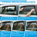 2 Pcs Car Truck Window Pet Gate, Extendable Car Window Dog Puppy Ventilation Grill Mesh Vent Security Lattice Telescopic Fence for Trucks SUV Pet Safety Protection Summer Air Ventilation