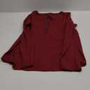 Women's Long Sleeves Snap Button Tunics Waffle Knit Basic Crew Neck Henley Shirts (Large, Burgundy)