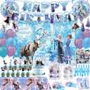 171 PCS Elegant Birthday Party Supplies, Party Decorations Include Tablecloth, Paper Tableware, Stickers, Backdrop, Banner, Balloons, Hanging Swirl for Adult