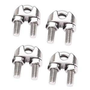 4 Pcs 1/2 Inches M12 Heavy Duty Stainless Steel Wire Rope Clips, Cable Clamp Fasteners