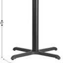 Flash Furniture 30" x 30" Restaurant Table X-Base with 3" Diameter Table Height Column, Commercial X-Base Cast Iron Restaurant Table Base, Black