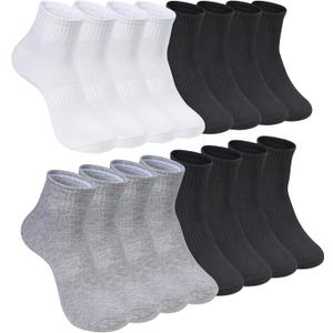 8-20 Pairs Mens Ankle Socks Athletic Running Low Cut Socks Men Performance Wicking Sport Sock (One Size)