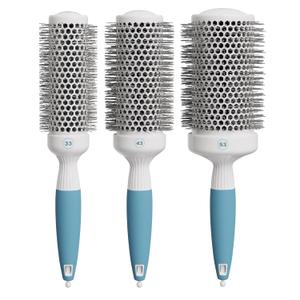 Professional Blow Drying Brush Set - Ceramic Ionic Thermal Brushes for Styling Wet Hair, 2 Round Brushes with Travel Bag for Women