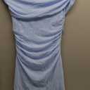 BORIFLORS Women's Sexy Off The Shoulder Bodycon Midi Dresses Elegant Ruched Ruffle Hem Cocktail Party Dress (Medium, *Baby Blue)