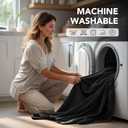 Deconovo Blackout Curtains, Thermal Insulated Rod Pocket Window Drapes, Noise Reducing, Oeko-TEX Certified, Room Darkening Curtains for Bedroom/Living Room, 2 Panels, Black, 42W x 63L