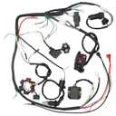 Complete Wiring Harness Kit Electrics Wire Loom Assembly with Full Copper Wire for GY6 4-Stroke Four Wheelers Engine Type 125cc 150cc Pit Bike Scooter ATV