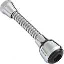 Flexible Faucet Sprayer Attachment 360  Kitchen Sink Aerator Extender ABS Polished Chrome for Cold Hot Water (Silver (5.5in)