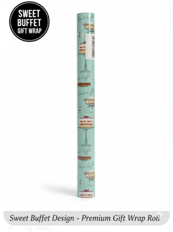 Retrify Reversible Wrapping Paper Roll - 17 Inch X 32.8 Feet - Colorful Cakes Diamond Ring Design Wedding Gift Wrap Paper for Bridal Shower, Engagement, Party, Celebration