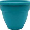 The HC Companies Caribbean Planter Pot - Outdoor & Indoor Plant Pot with Drainage Hole & Plug - Rolled Rim Plastic Pots for Plants & Flowers - Decorative Plant Pot (16" Dusty Teal, Pack of 1)