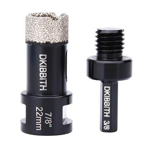 Dry Diamond Core Drill Bits 7/8 Inch, 22mm Tile Hole Saws for Porcelain Ceramic Tile Granite Marble Stone Brick, Diamond Hole Saw with 5/8-11 Thread and 3/8inch Hex Shank