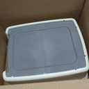 Amazon Basics Large Cat Litter Box with High Sides, Open Top for Easy Access, Includes Scoop with Storage, 19" x 15" x 11.75", Grey/Beige