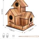 Bird Houses for Outside, Outdoor 3-Hole Large Birdhouse Bird Feeder for Bluebirds, Finches, Cardinals and Yellow Finches, Wooden Hanging Edible Wild Bird Nest Garden Decorative