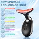 7 Color Neck Face Massager Tool, Facial Massager with Vibration Tech, Rechargeable Face culpting Tool for Skin Care (Black)