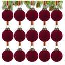 Balls Ornaments Bulk 1.18 Inch Mini Flocked Christmas Tree Decorations Xmas Plastic Rustic Neutral Farmhouse Hanging Ornaments for Tree Home Kitchen Decor
