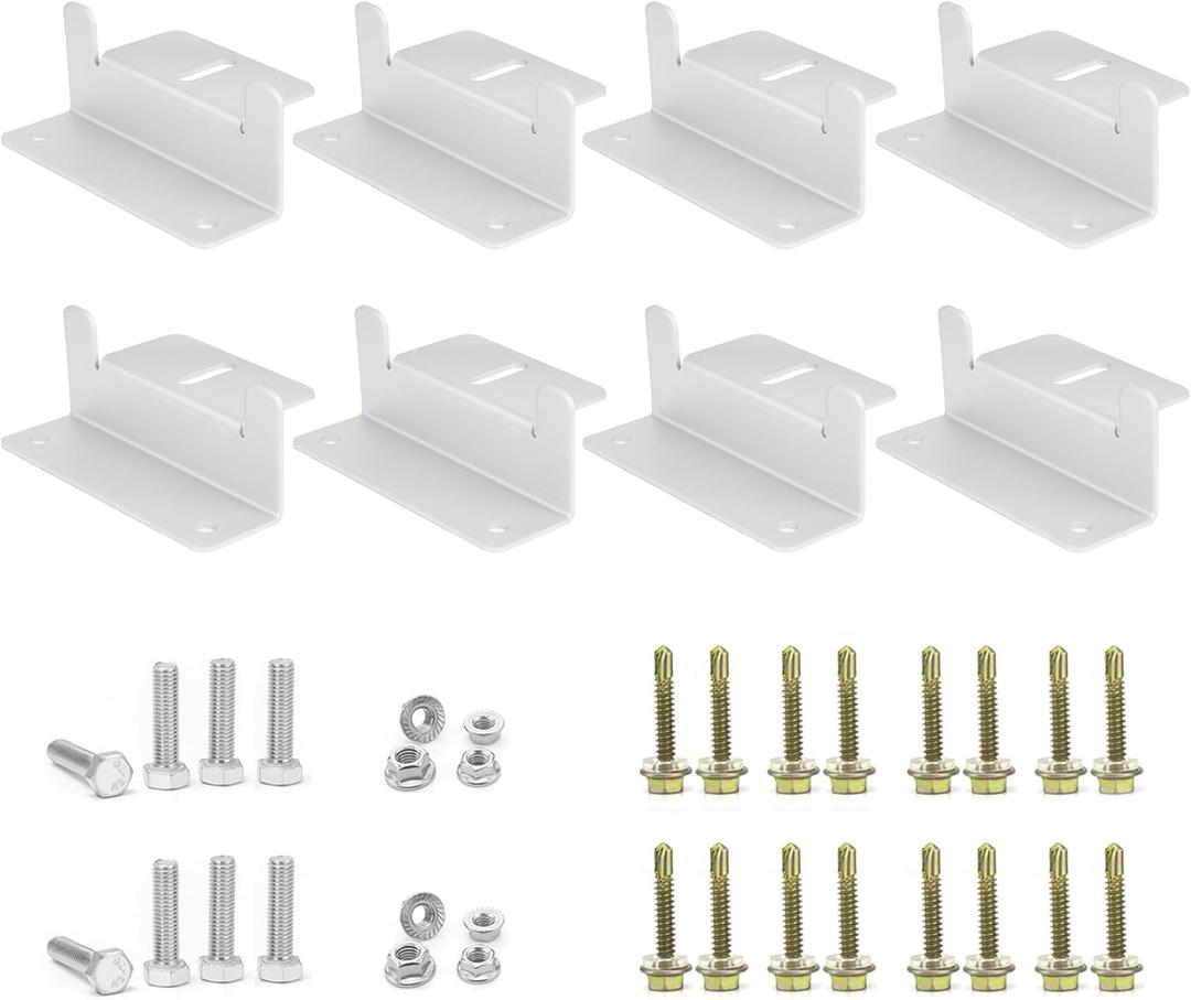 ECO-WORTHY 8 Units Solar Panel Mounting Brackets,Z Bracket Sets Lightweight Aluminum Corrosion-Free for RV, Trailer, Boat, Yachs, Wall and Other Off Gird Roof,2 Set of 4 Units