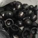 uxcell Plastic Dome Nut Protection Cap Covers, M10x17mm Nut Cover Black 100pcs