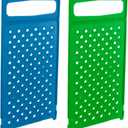 Plastic Food Grater - Pack of 2 - Easy Flat Hand Grater - Fine Cheese Handheld Graters Dishwasher Safe