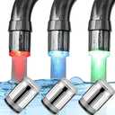 3-Color Temperature Sensitive Gradient LED Water Faucet Light - Color Changing Tap for Kitchen and Bathroom