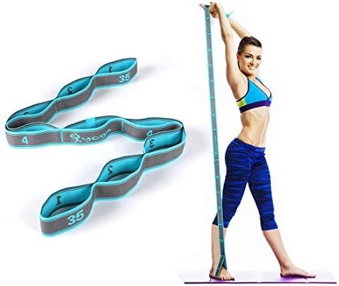 DEHUB Stretch Strap, Elastic Yoga Stretching Strap, Multi-Loop for Physical Therapy, Pilates, Yoga, Dance & Gymnastics Exercise and Flexible Pilates Stretch Band