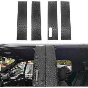 Real Carbon Fiber B-Pillar Trim Compatible with 2015-2025 Ford F150, Center Roof Support Pillar Trim, Exterior Decor Sticker Accessories