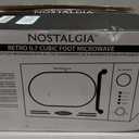 Nostalgia Retro Compact Countertop Microwave Oven - 0.7 Cu. Ft. - 700-Watts with LED Digital Display - Child Lock - Easy Clean Interior - Ivory