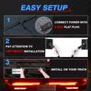 MICTUNING Triple Tailgate Light Bar Waterproof Plug-and-Play Aluminum Frame with 4-Way Flat Connector - Amber Sequential Turn Signal, Red Brake/Running, White Reverse Lights for Pickup Truck