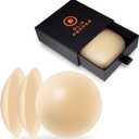 2-Pairs, Nipple covers sticky, Reusable nipple covers for women, Nipple Pasties Pack, Silicone nipplecovers (Beige)