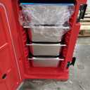 105QT End-Loading Insulated Food Pan Carrier w/4 Concealed Type Wheels,Commercial Food Warmer w/4 H5.9 Stainless Steel Pans w/lid, Food-Grade Material Hot Box Catering for Restaurant, Canteen, Home