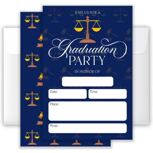 4x6 2026" Law School Graduation Party Invitation Set (20 Cards + 20 Envelopes) Legal-Themed Grad Celebration Invites.(095)