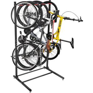 Colinktool Freestanding Bike Rack Bicycle Storage Rack,Vertical Bike Stand Max 5 Bikes with Helmet Holders,Solid Steel Bike Racks for Home & Garage &Indoor & Bike Station-BlacK