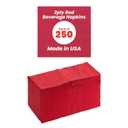 Perfectware - PW-2 Ply Red Bev-250 2 Ply Red Beverage Napkins- Pack of 250ct