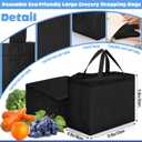 Windyun Reusable Grocery Bags Large Non Woven Shopping Bags with Handles Foldable Portable Tote Bulk, 12.6 x 11.8 x 6.3 Inch