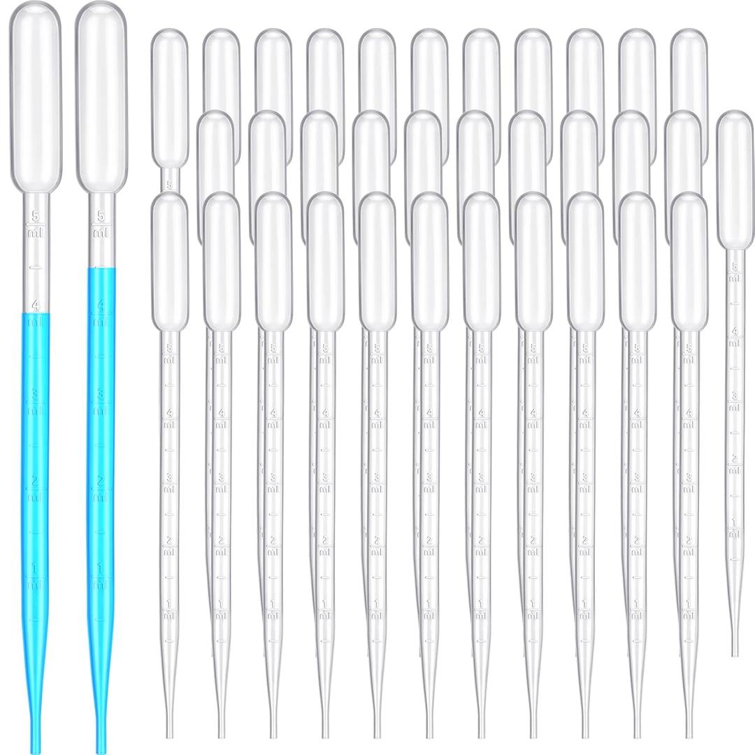 Kingdder 1000 Pcs Plastic Transfer Pipettes Disposable Graduated Pipettes for Scientific Experiment, Essential Oils, Make up Tool (5 ml)