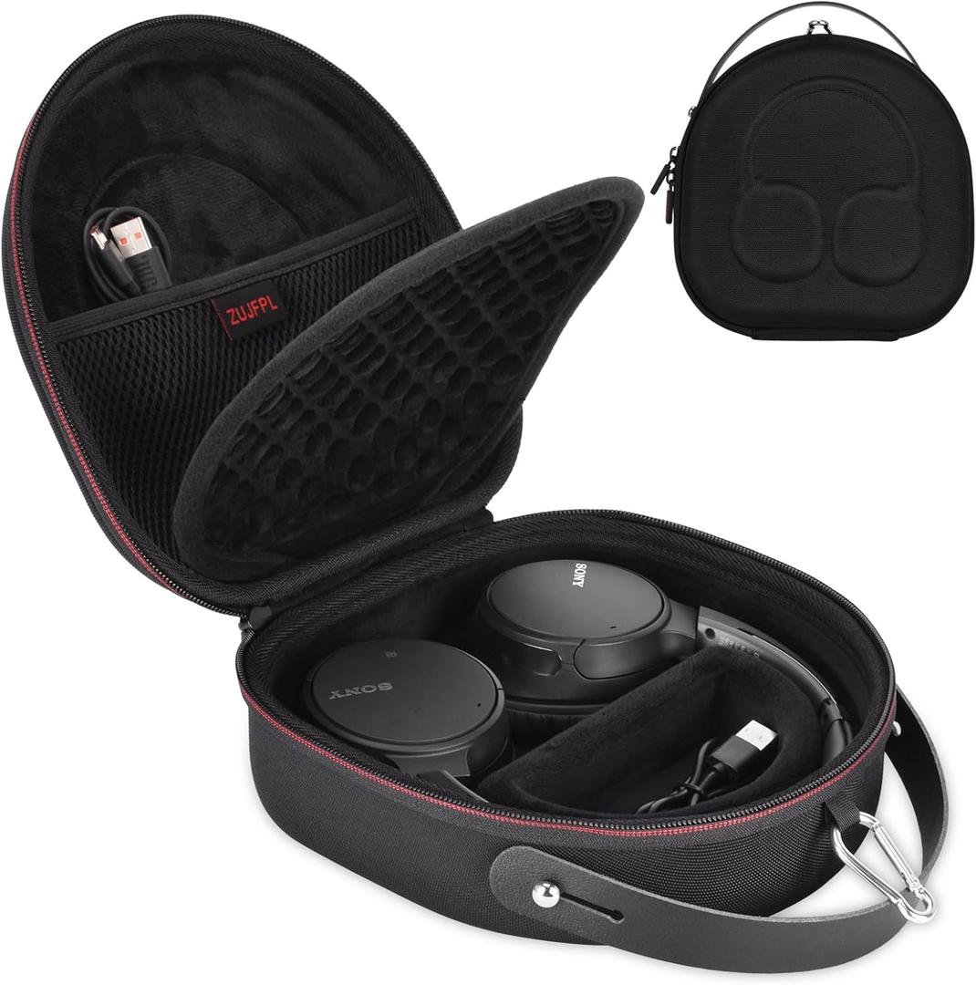 EVA Hard Case Compatible with JBL Tune 710BT / 720BT / 770NC, and Sony WH-CH710N/WH-CH720N/WH-CH702N Noise Canceling Wireless Headphones, Premium Travel Protective Storage Bag - Black