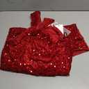 Kaei&Shi Velvet Sequin Dress, Sparkly Halter Mini Dresses for Women, Homecoming Cocktail Party Sexy Outfit (Red, L)