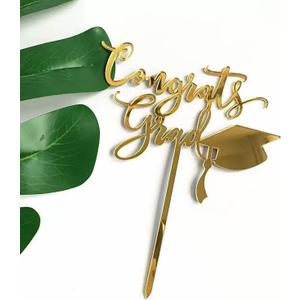 3 x Congrats Grad Cake Topper,Graduation Party Decorations,Class of 2026 Cake Topper,2026 Graduation High School College Senior Celebration Party Decorations