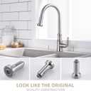 Angle Simple Kitchen Sink Sprayer Replacement, Male Thread Type G 1/2 or 13/16 Inch, NSF/ANSI/CAN 61 & 372 Testing, Faucet Head Attachment, Stream and Spray Mode, Brushed Nickel